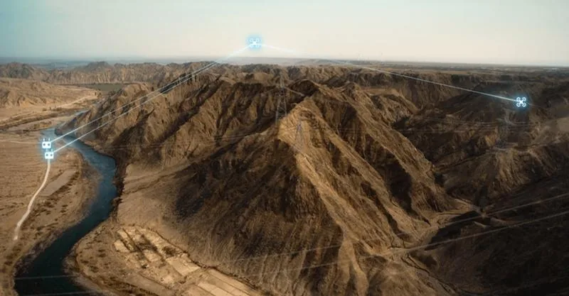 Vista aérea de terreno con dron en Sonora